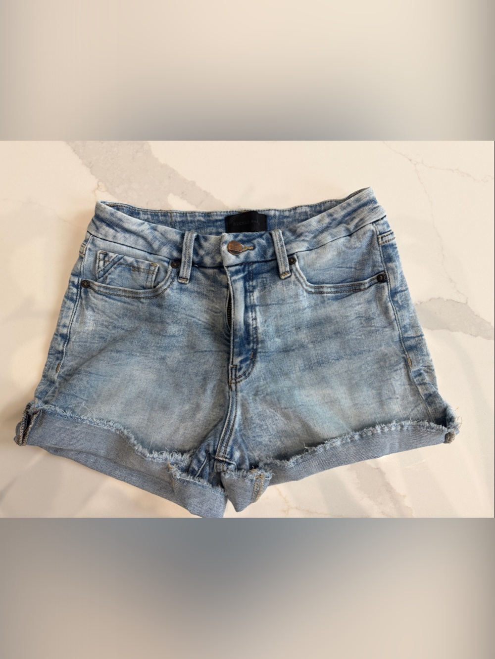 Buckle Light Blue Denim Jean Shorts
